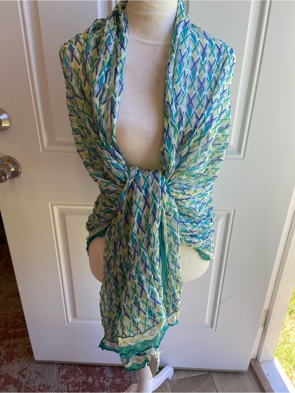 Rock flower paper gauze scarf